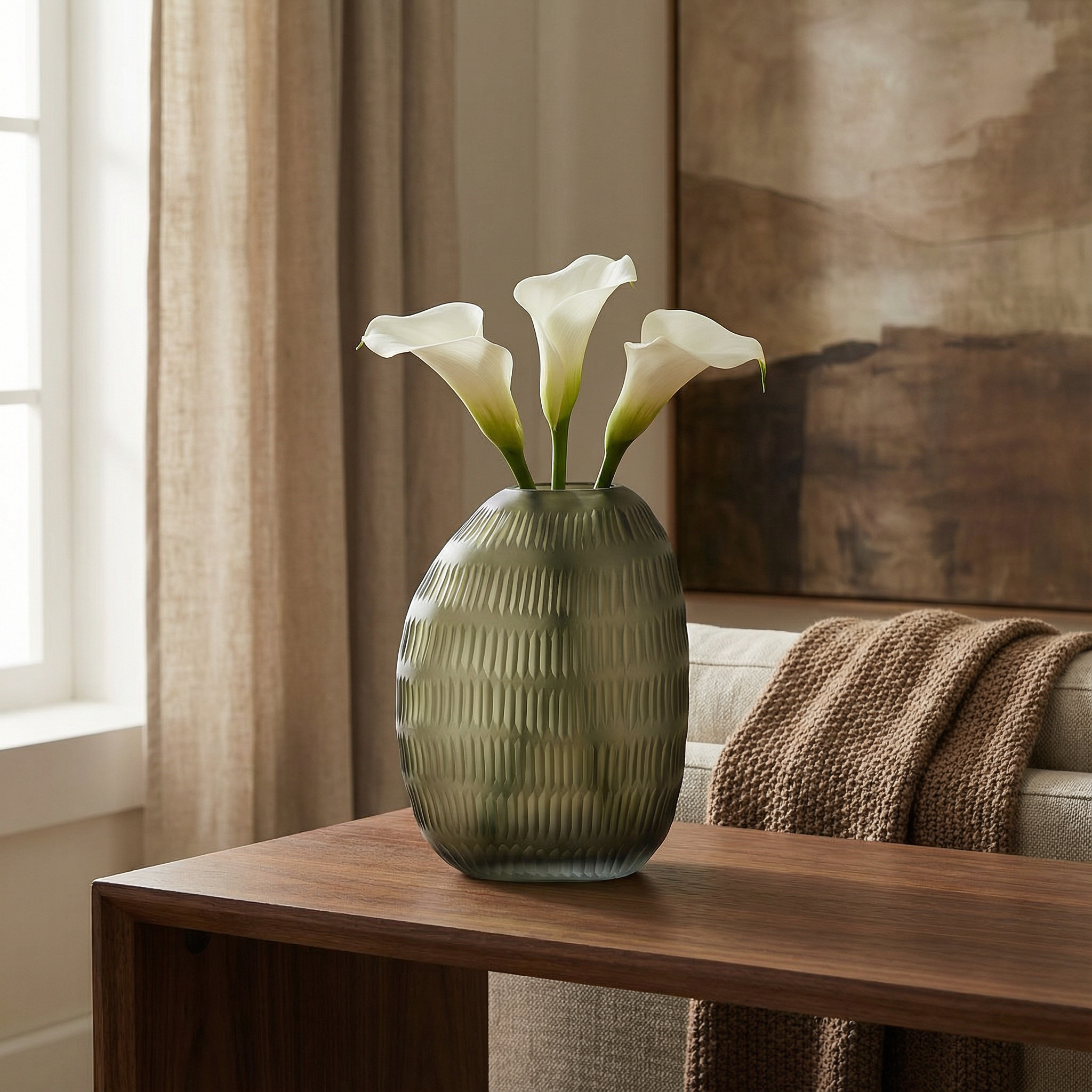 Sia Home Verdalys vase verre soufflé vert 25 cm