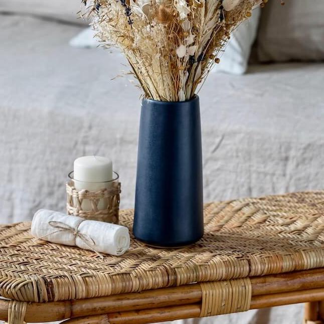 Flowrette Goberlote vase bleu nuit grès taille S