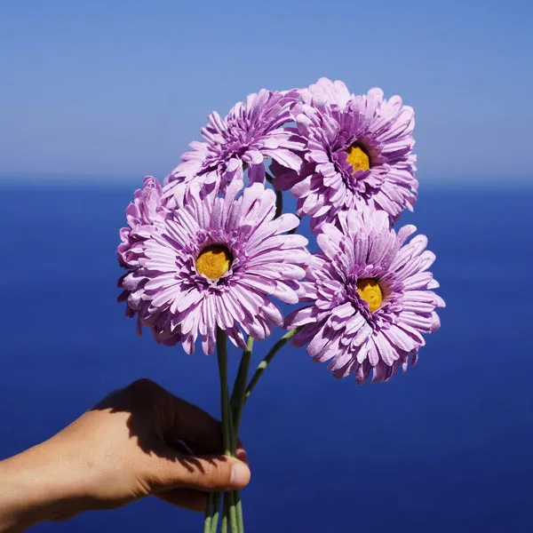 Flowrette Gerbera fleur papier mauve à l'unité