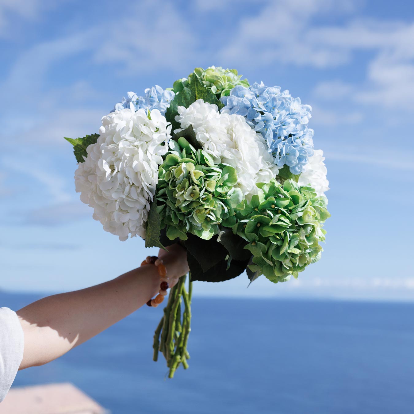 Flowrette Fleurs artificielles Hortensia blanc fleur x1