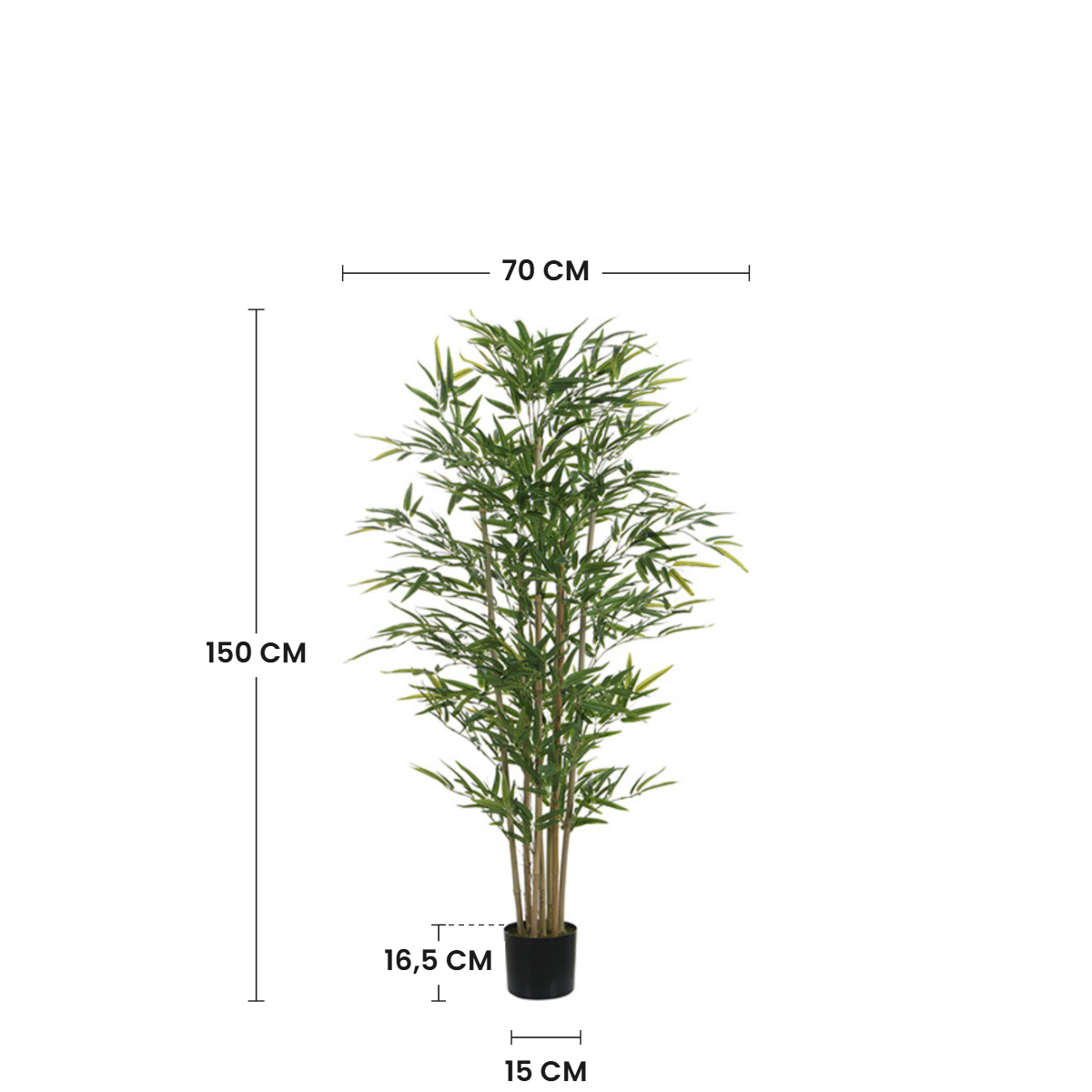 Sia Home Arbres artificiels Bambou en pot arbre artificiel vert 150 cm