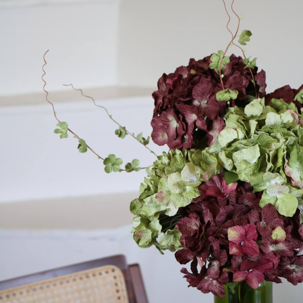 Flowrette Fleurs en papier Bouquet Vermeer bouquet papier vert prune