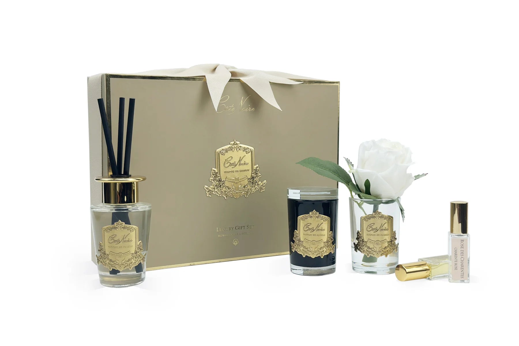 Côte Noire Gift Packs GP01 vanille coffret rose bougie