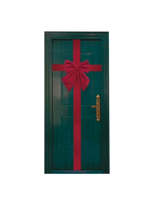 Feuillazur Rungis Noeud de porte rouge 42 cm déco Noël