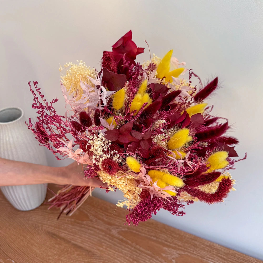 Flowrette Blaise bouquet fleurs séchées magenta bordeaux
