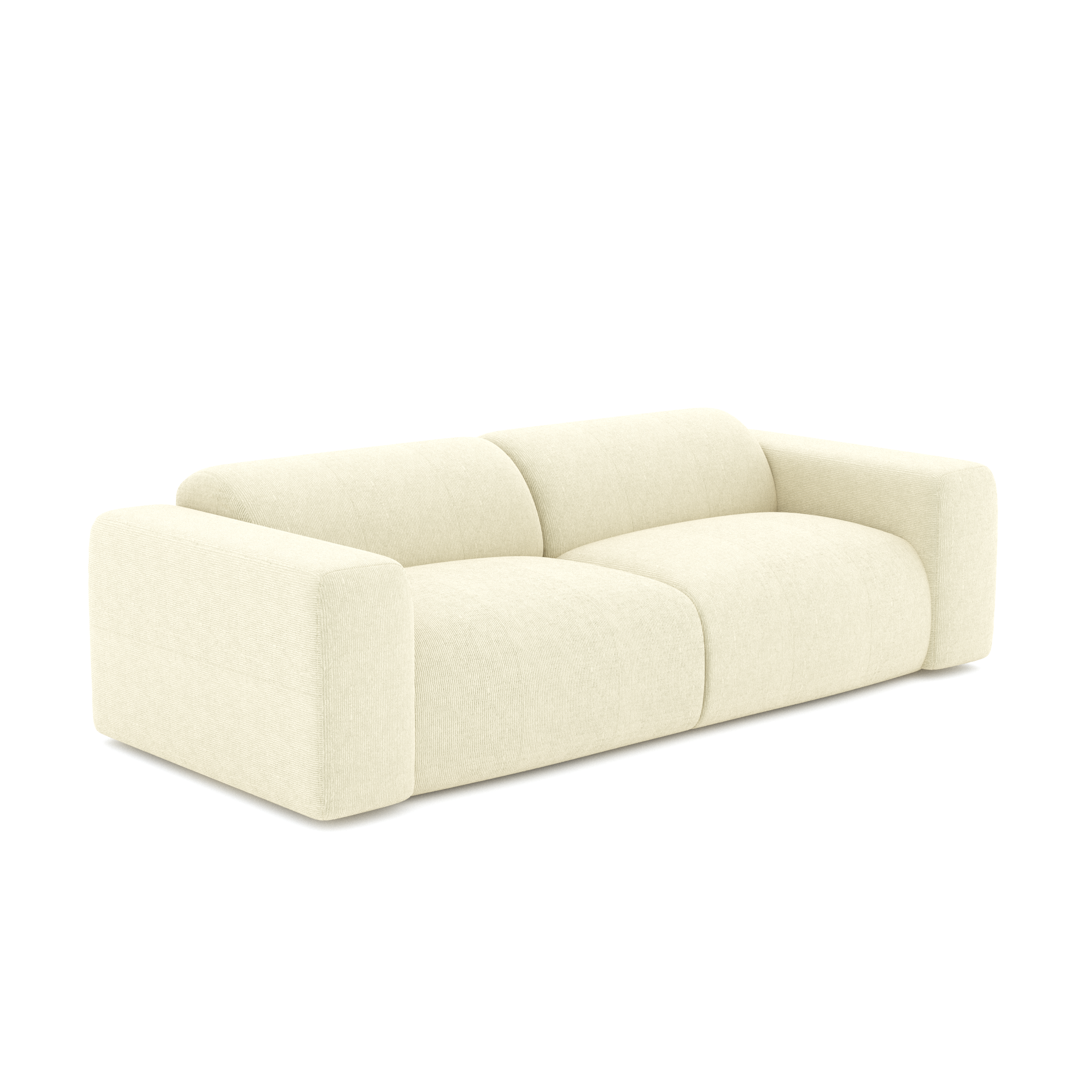 Sia Home Myra canapé droit crème tissu arrondi