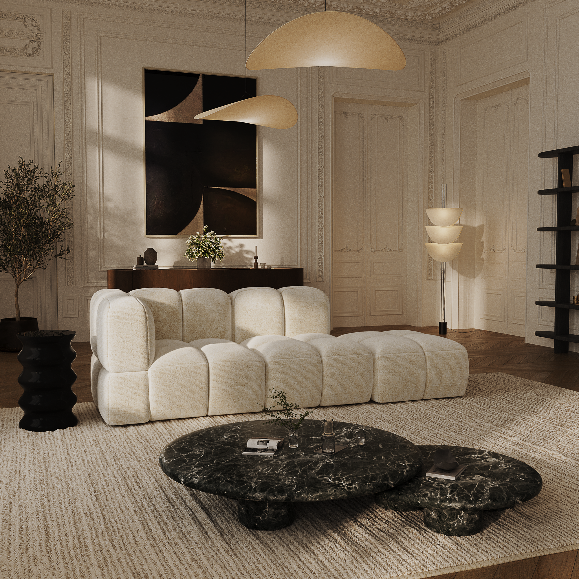 Sia Nubi canapé modulable gauche tissu salon