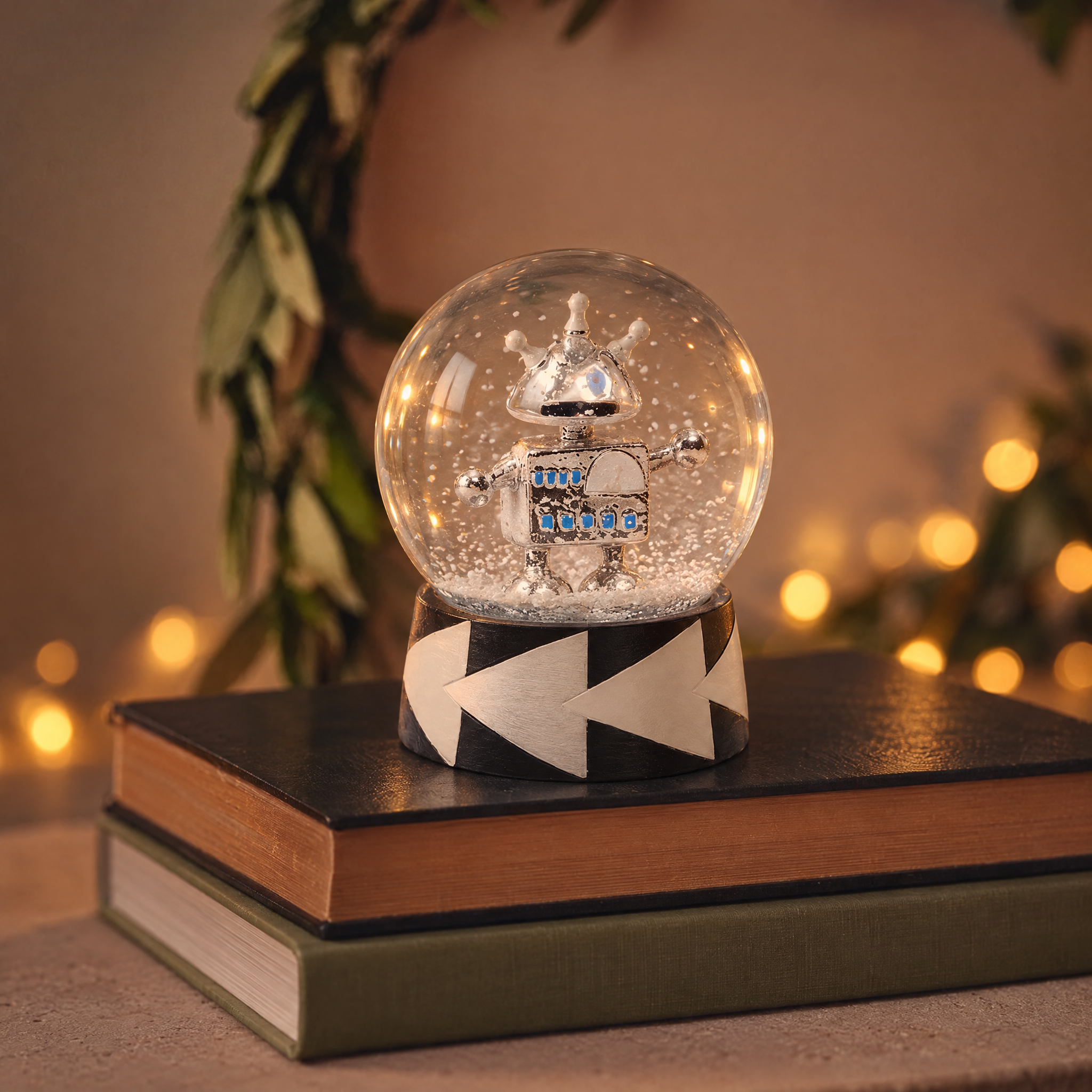 Sia Home Robot Pop boule à neige argenté 14 cm