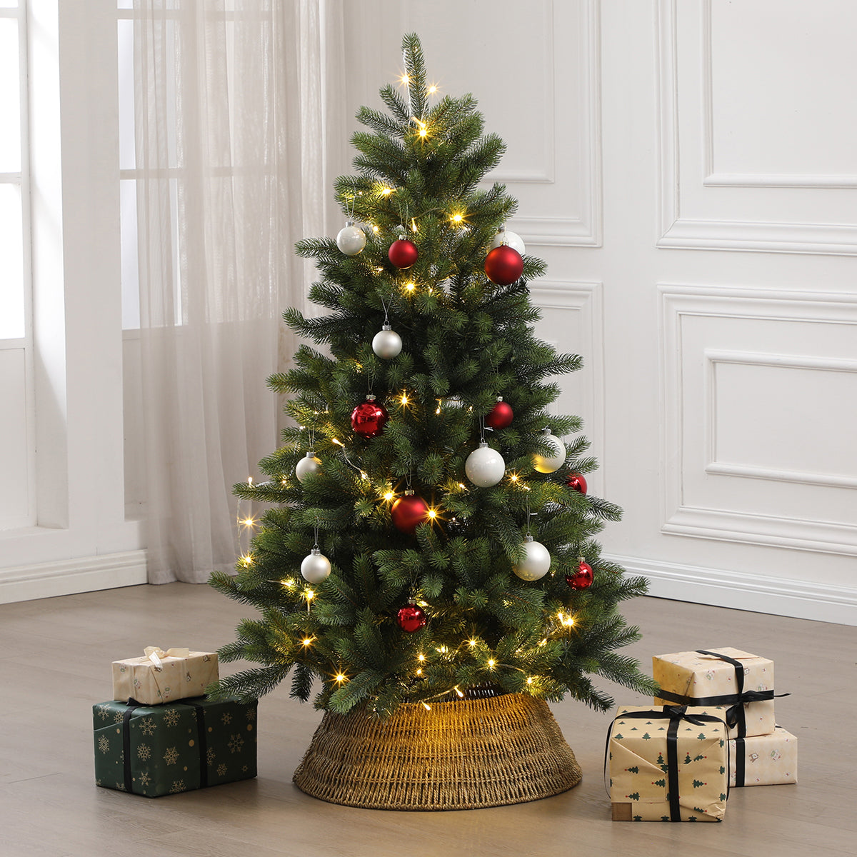 Sia Home cache-pied sapin fibre marron 65 cm