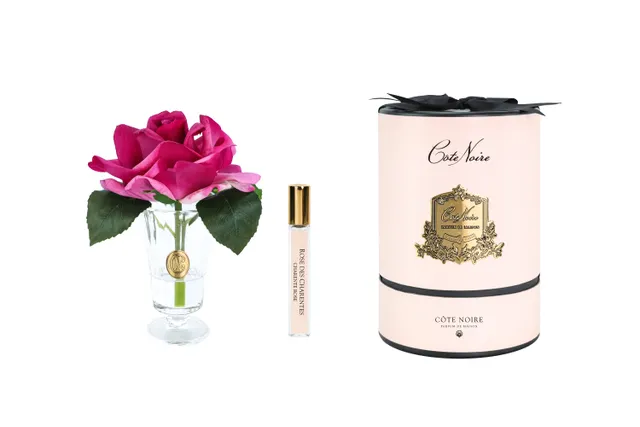 Côte Noire Charente Rose CHR07 Fleurs Magenta Badge Or