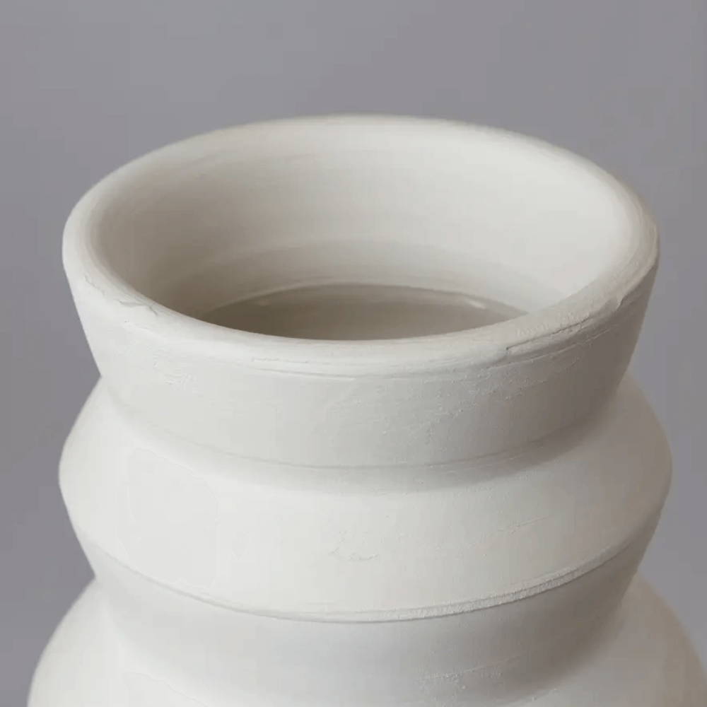 Flowrette Recta vase blanc brut fleurs séchées artisanal