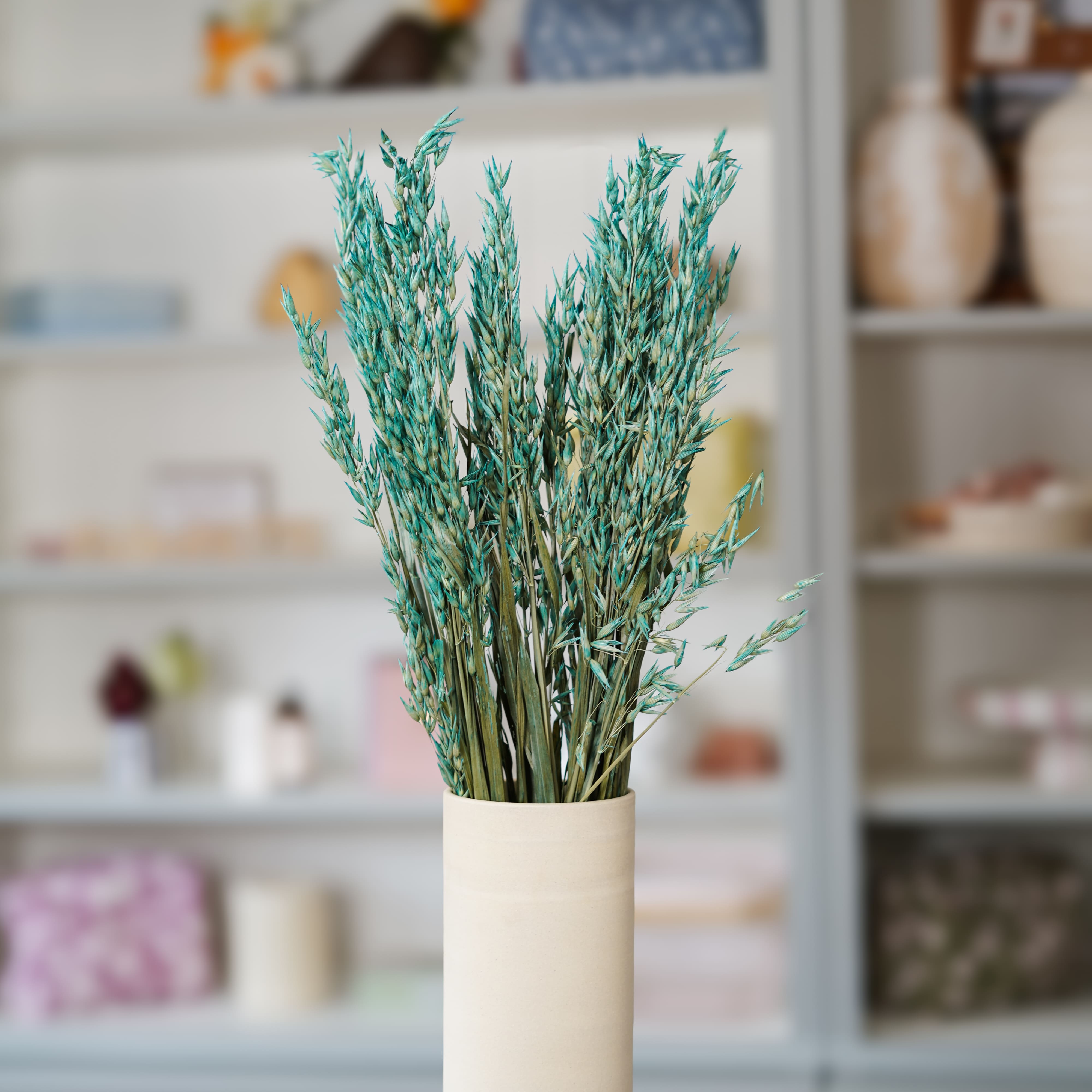 Flowrette Avoine bleu pétrole botte x1 fleurs séchées
