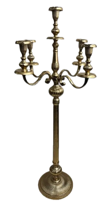 Feuillazur Rungis chandelier 5 bougies doré 45x45x86cm