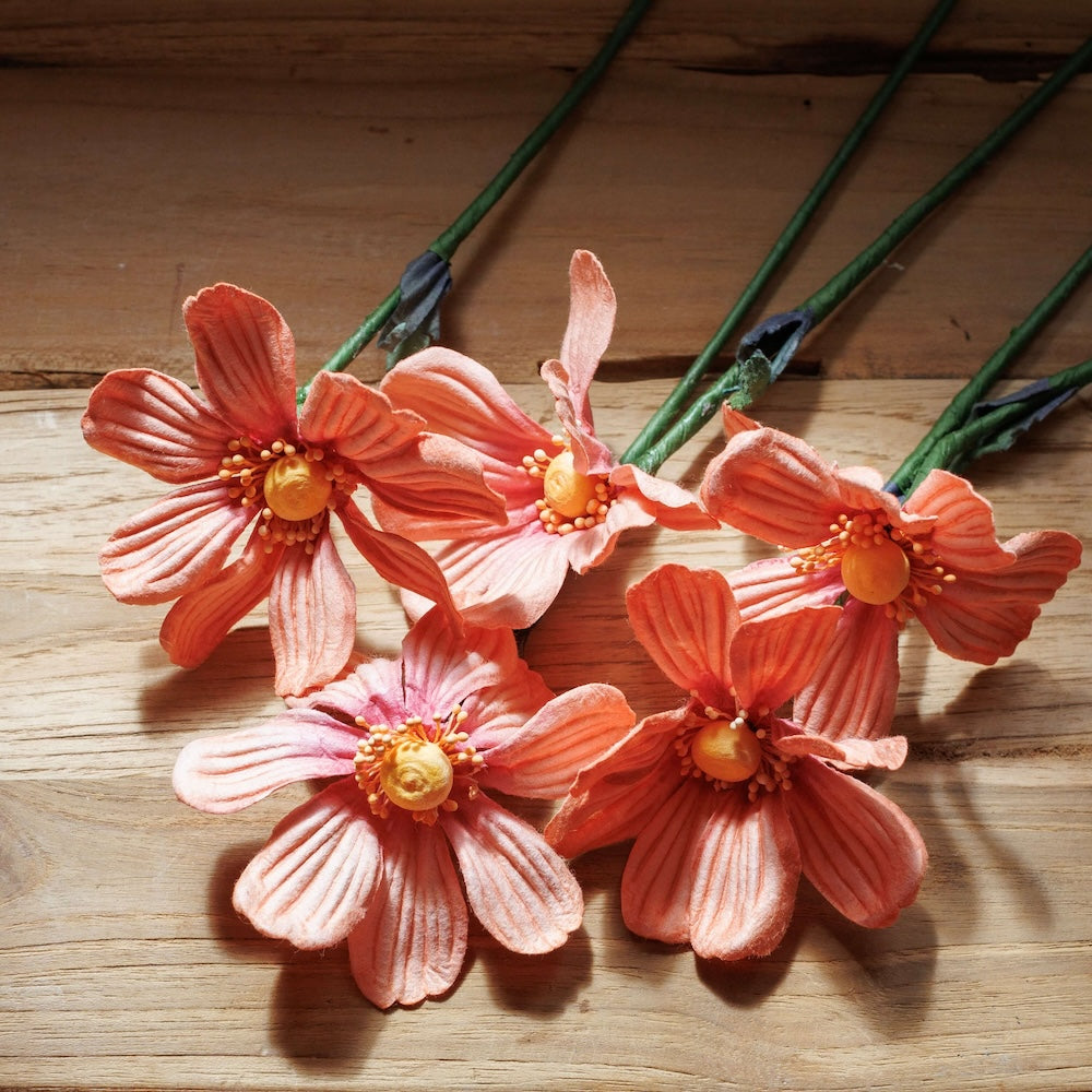 Flowrette Cosmos papier pêche fleur tige x1 sans entretien