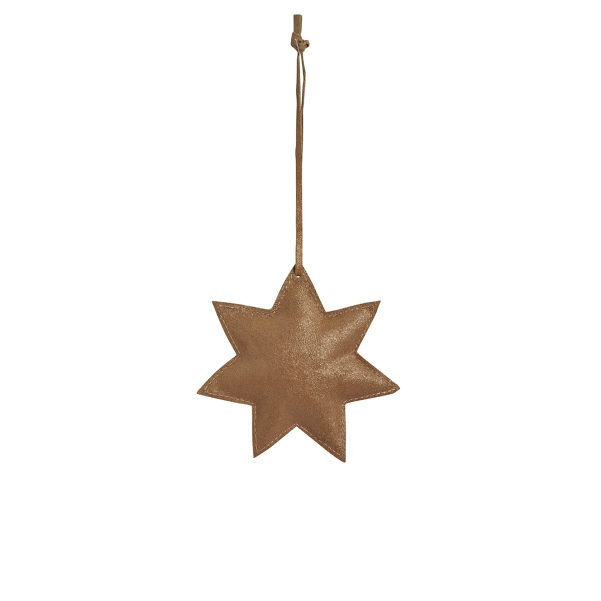 Sia Noël suspension étoile cuir marron 13 cm