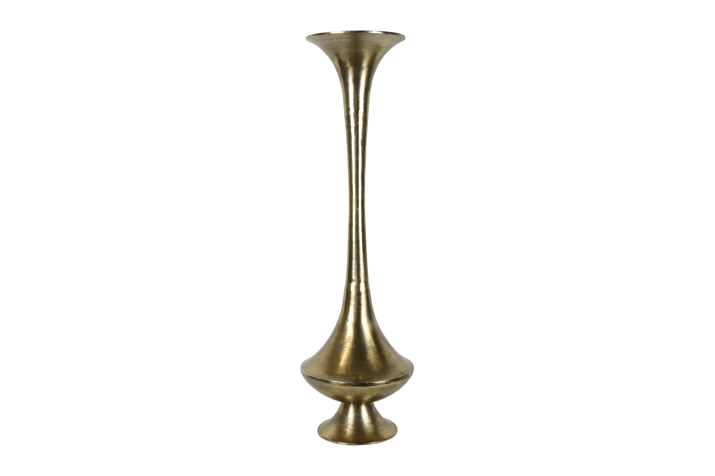 Feuillazur vase long doré fin 40x40x137cm