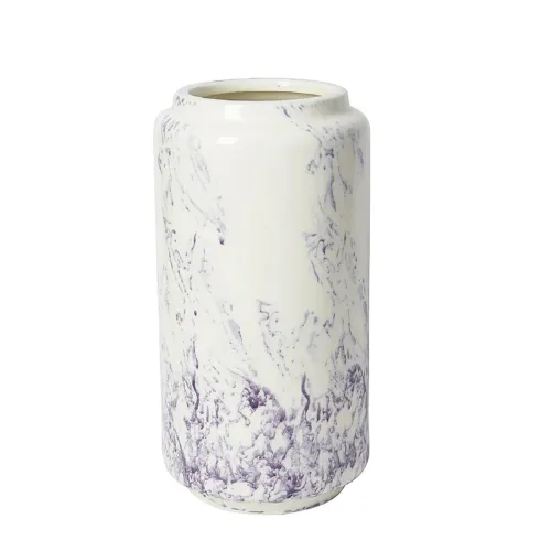 Sia Home Vase Marbre 40 cm blanc céramique