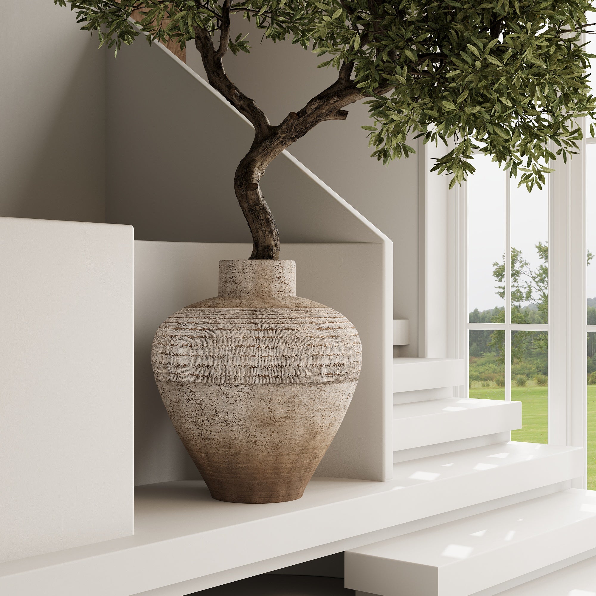 Sia Cache-pots Roma cache-pot 72 cm beige ciment