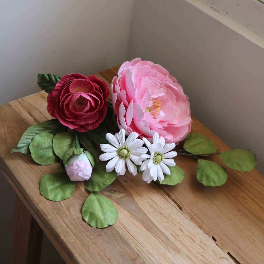 Flowrette Buonarroti bouquet fleurs en papier rose