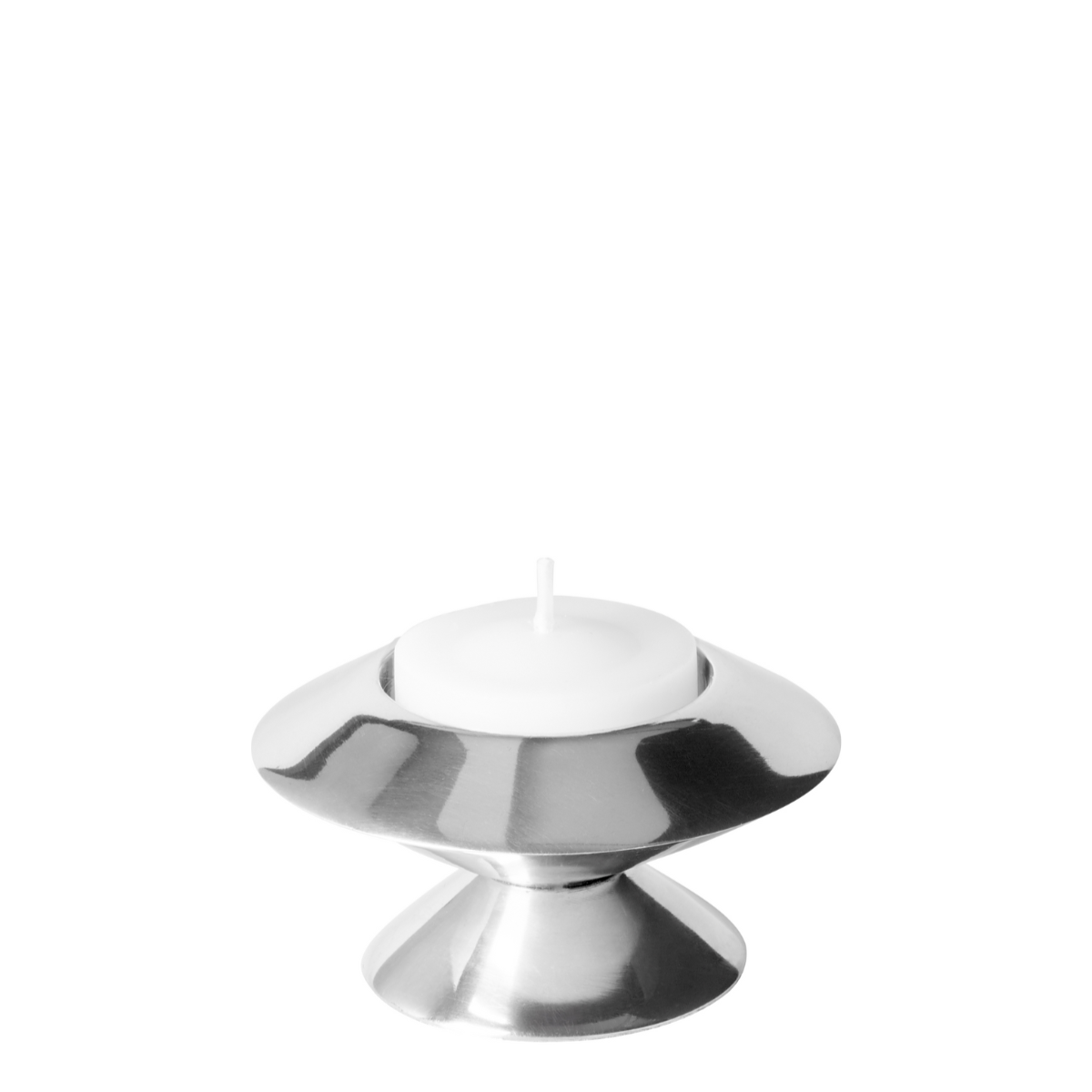 Sia Home porte-bougie conique bougeoir alu argenté 6 cm