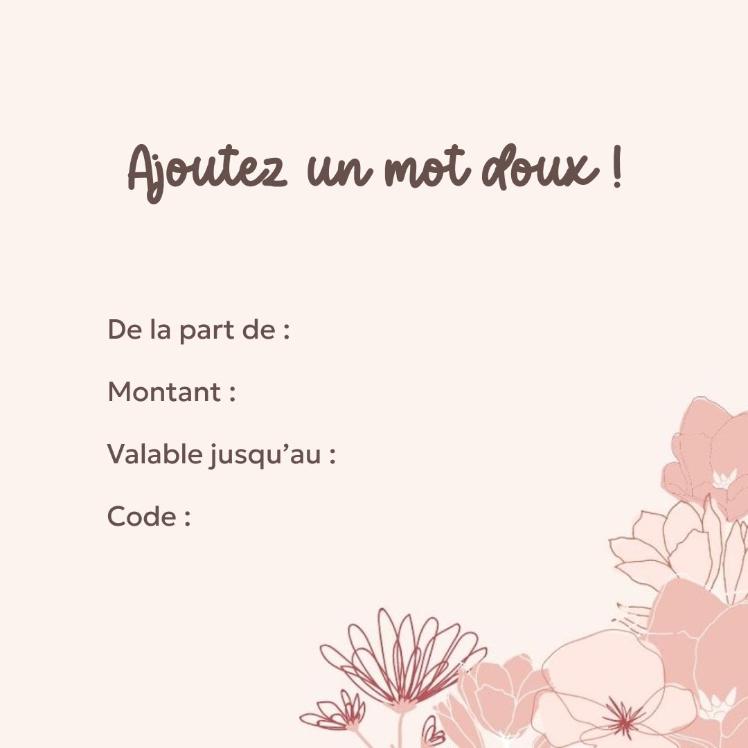 Flowrette carte cadeau e-carte 20 euros fleurs