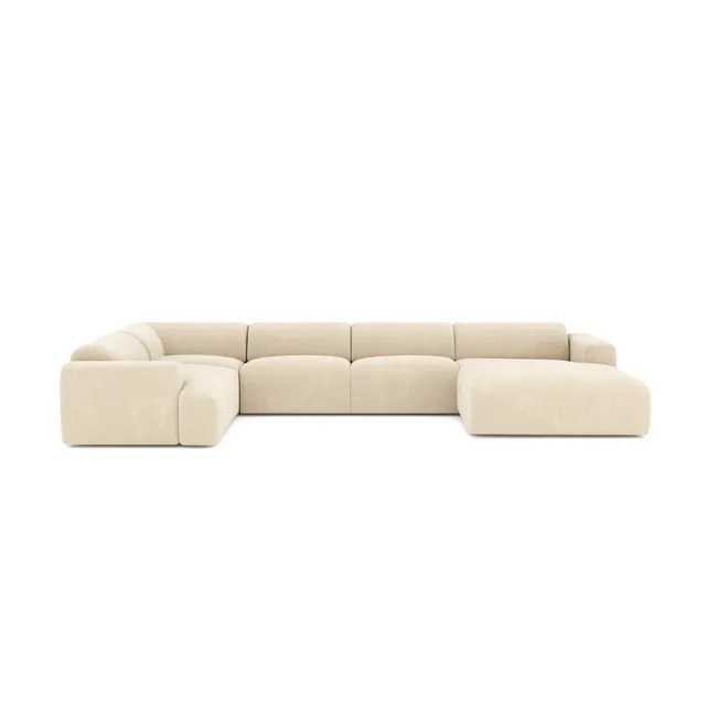 Sia Home Myra canapé panoramique angle droit crème 5 places