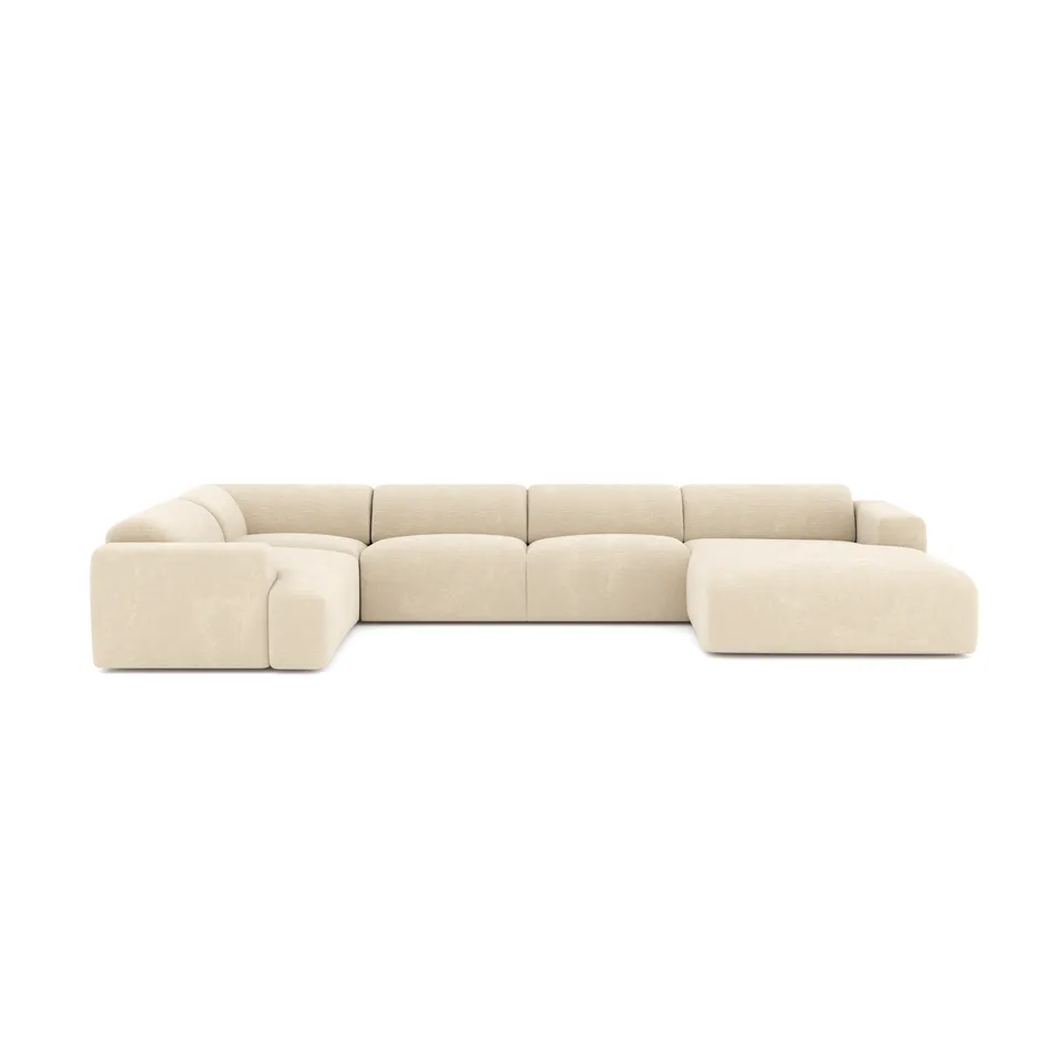 Sia Home Myra canapé panoramique angle droit crème 5 places