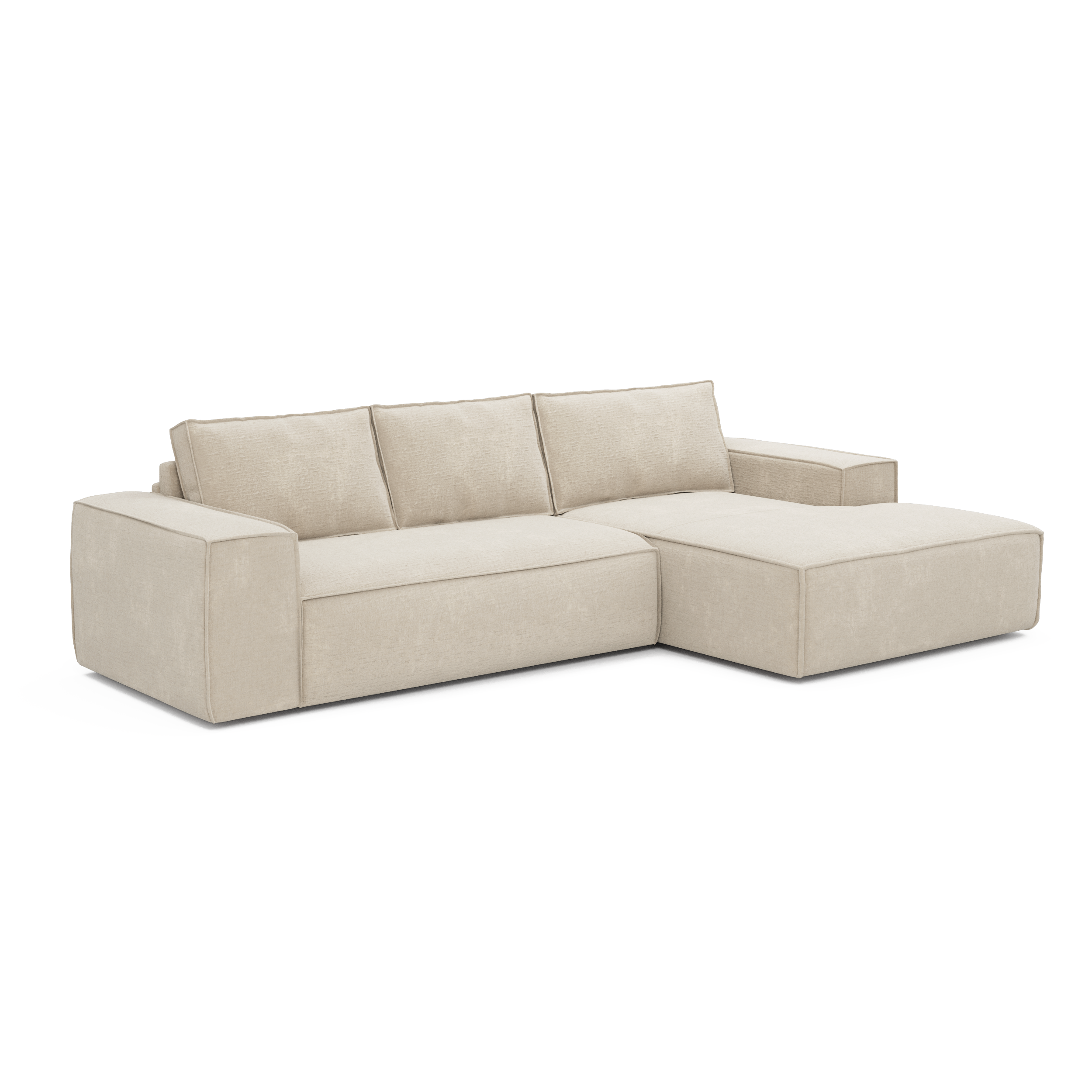 Sia Home Canapés Joan canapé convertible angle droit crème