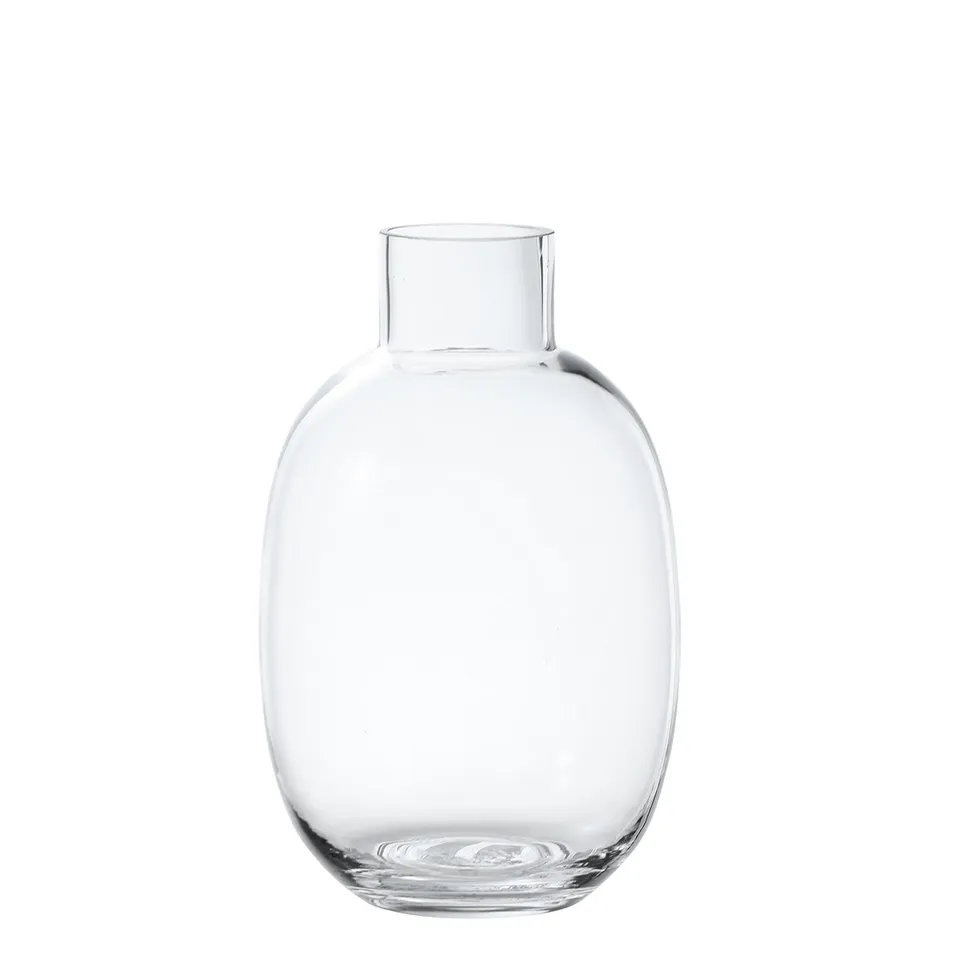 Sia Home Vases Arrondi col étroit vase verre transparent 27 cm