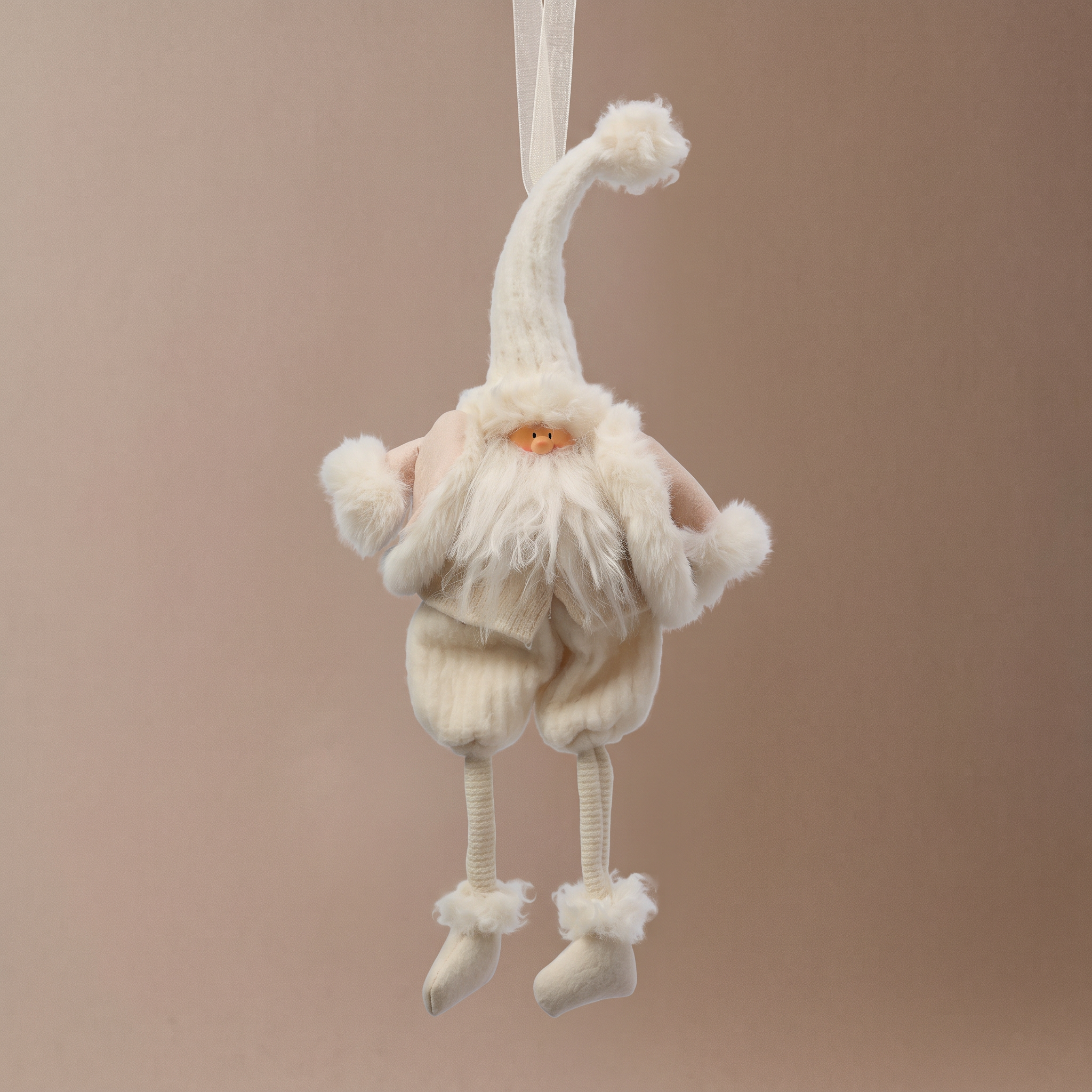 Sia Home Velvet suspension figurine Père Noël crème 49 cm