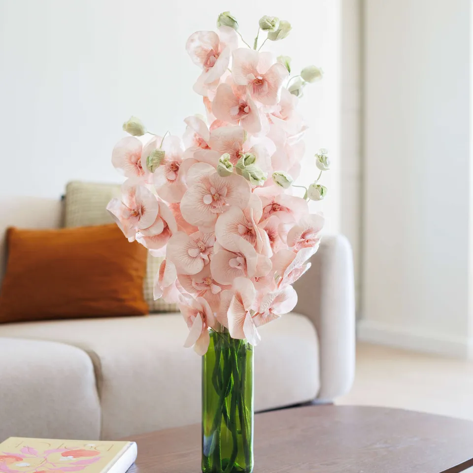 Flowrette Orchidée papillon fleur papier vieux rose x1