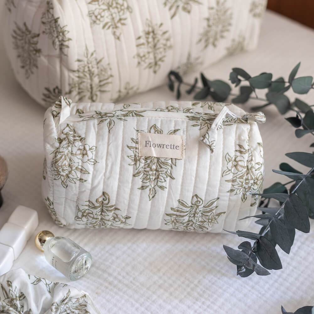 Flowrette Bally trousse toilette coton block print fleurie