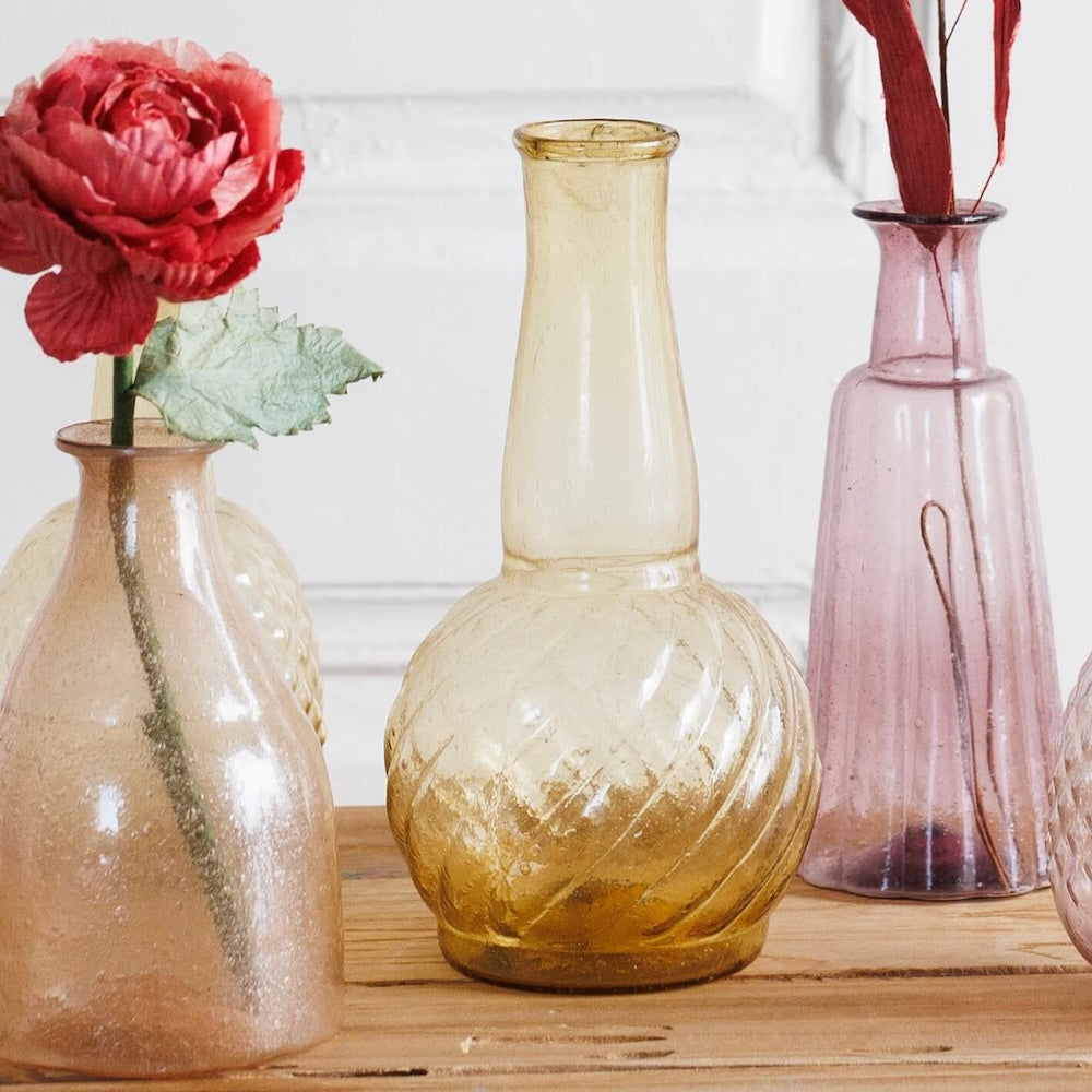 Flowrette Vases soliflore verre recyclé Glow transparent