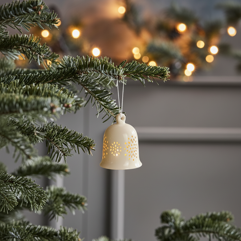 Sia Home Boules suspensions Noël Cloche LED beige