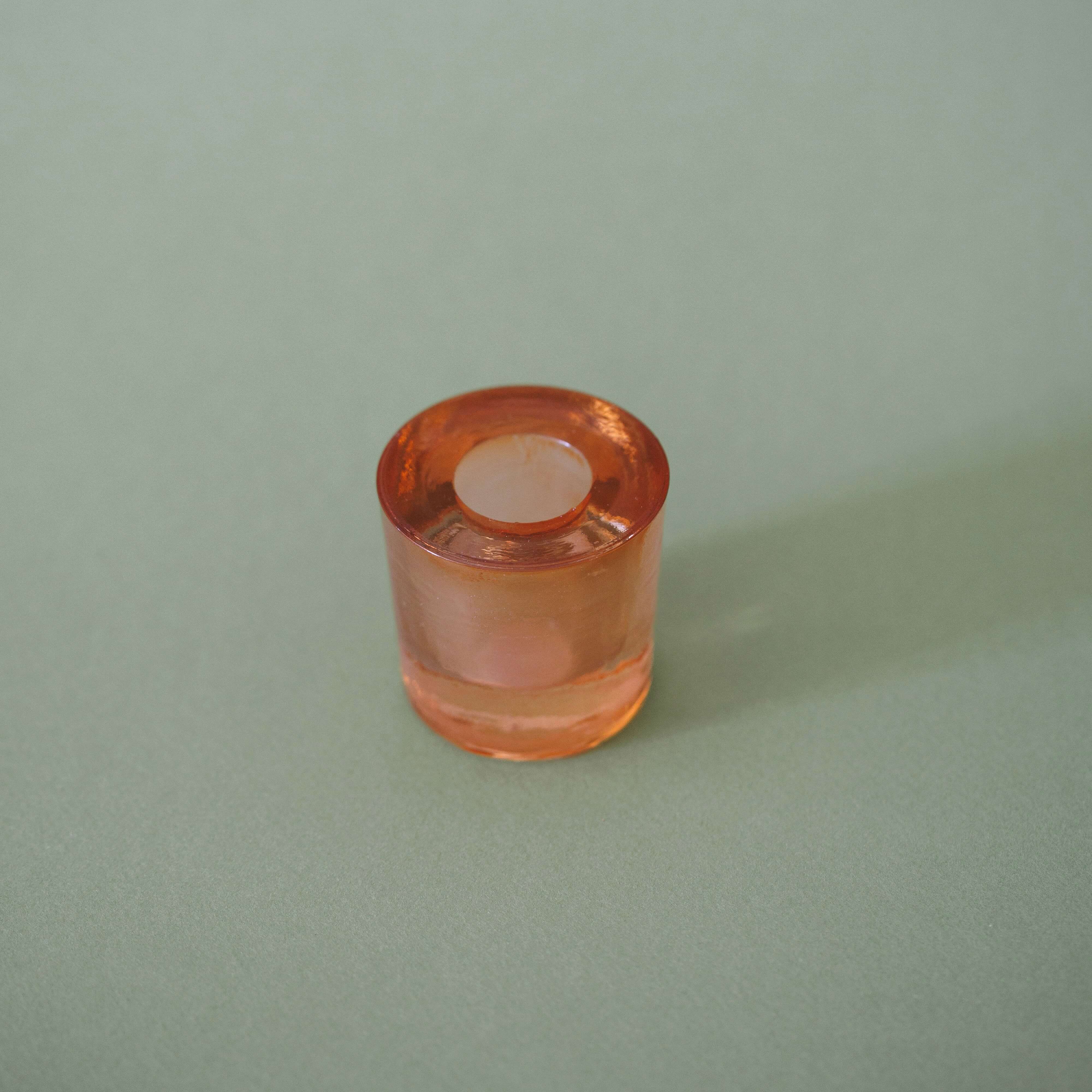 Flowrette Bougies Shanti grand bougeoir verre pêche