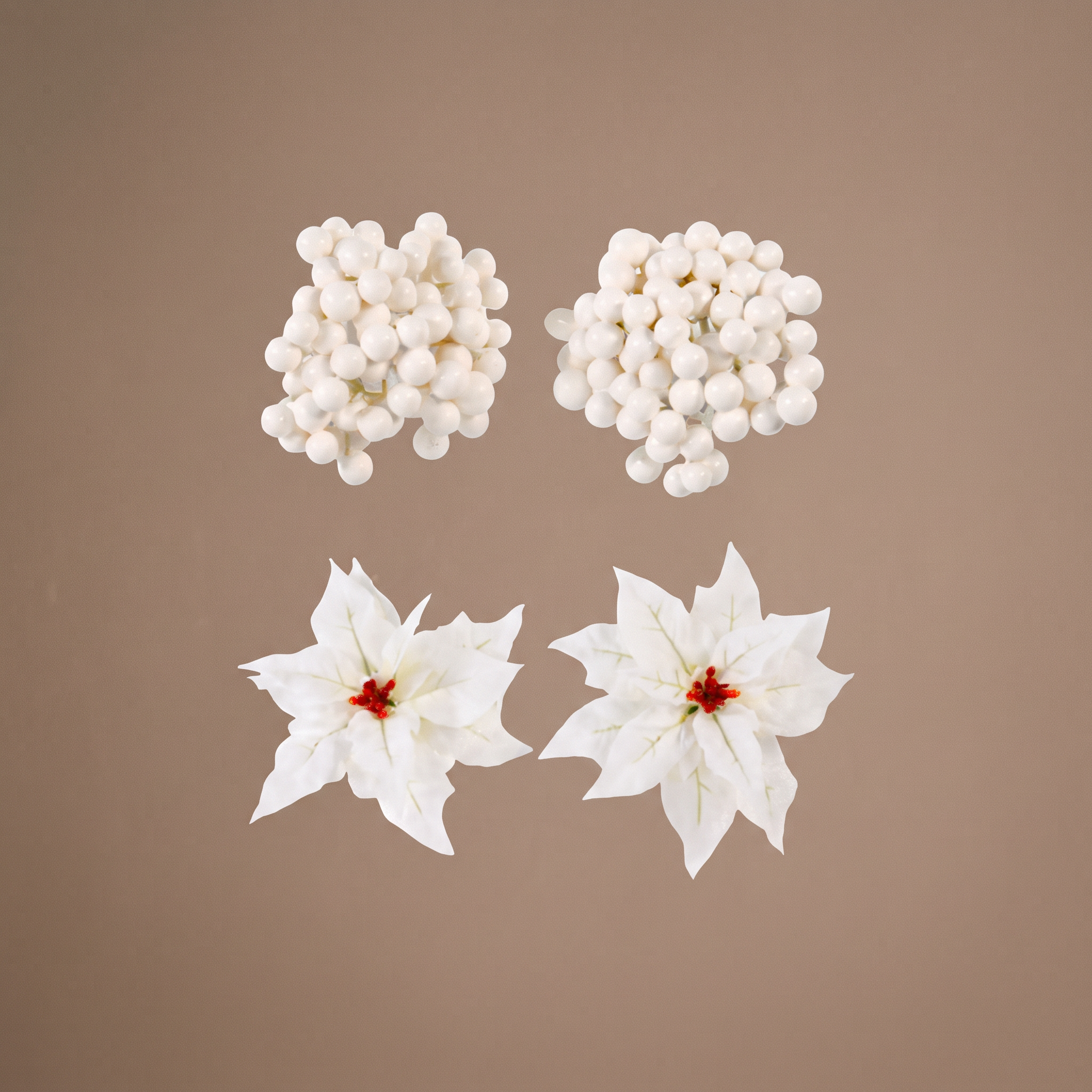 Sia Home Baies Poinsettias set 4 ornement Noël clip