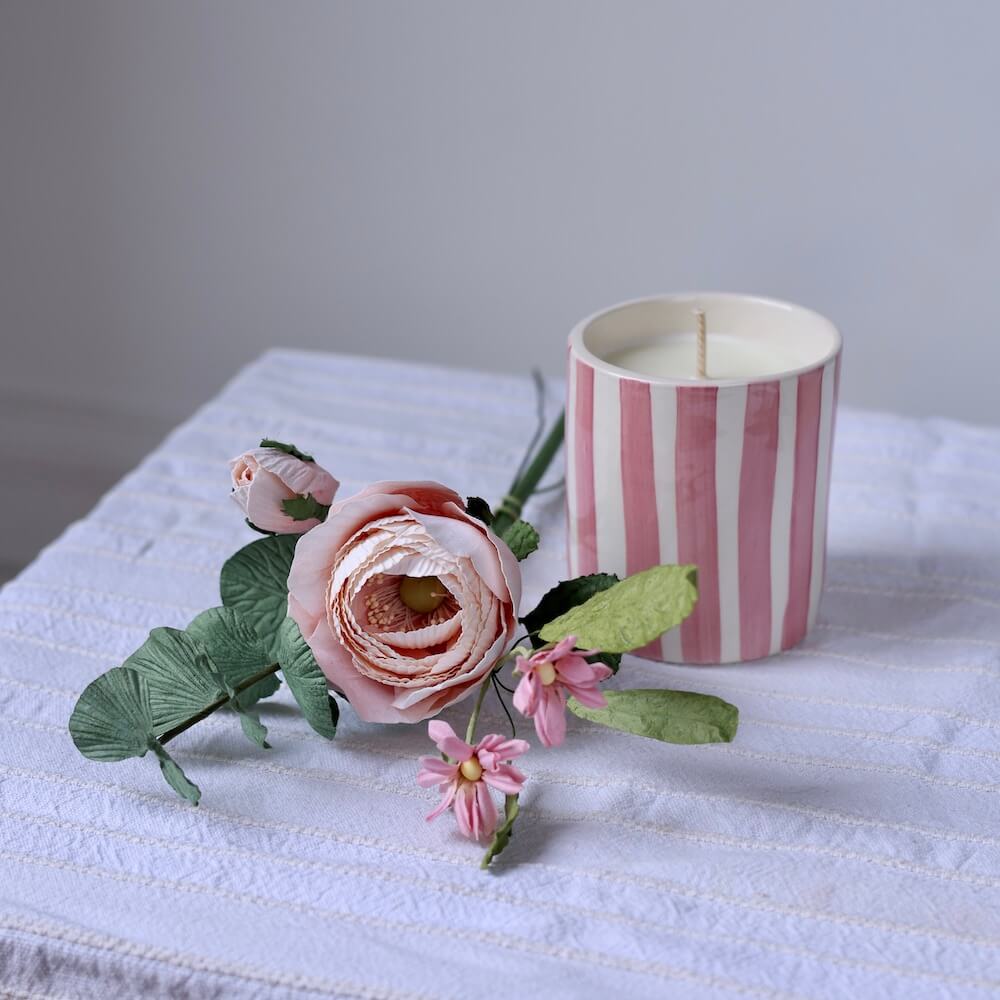 Flowrette Lueur Florale coffret rose bouquet papier bougie