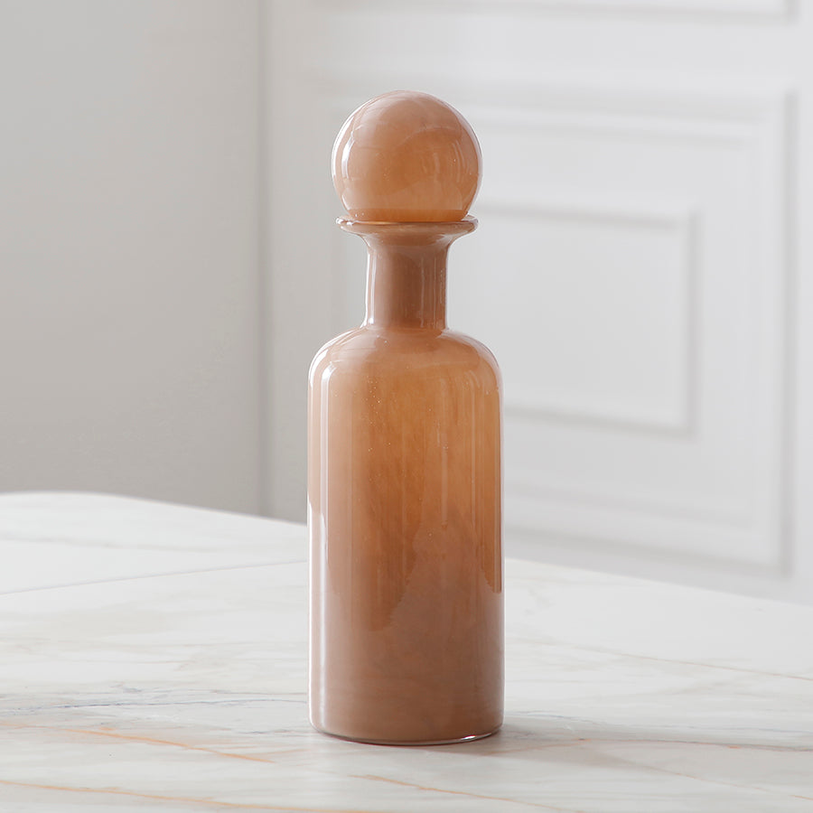 Sia Home Nude vase en verre 38 cm beige rosé