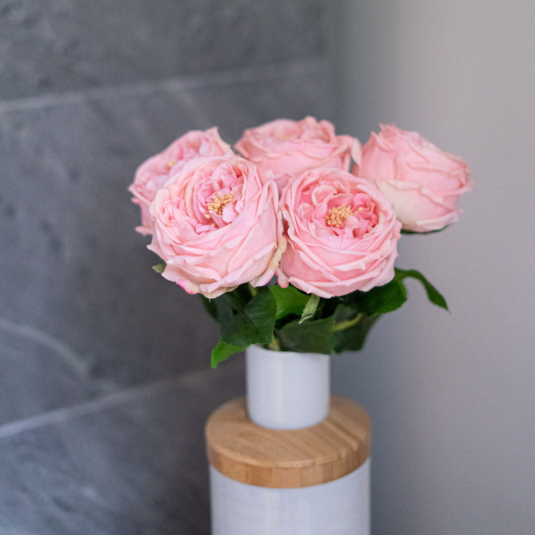 Flowrette Rose rose pâle fleur artificielle x1 Real Touch