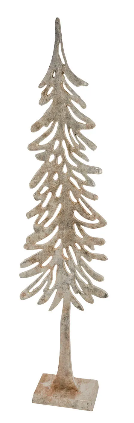 Feuillazur Produits de saison Sapin doré métal 21x10x85cm