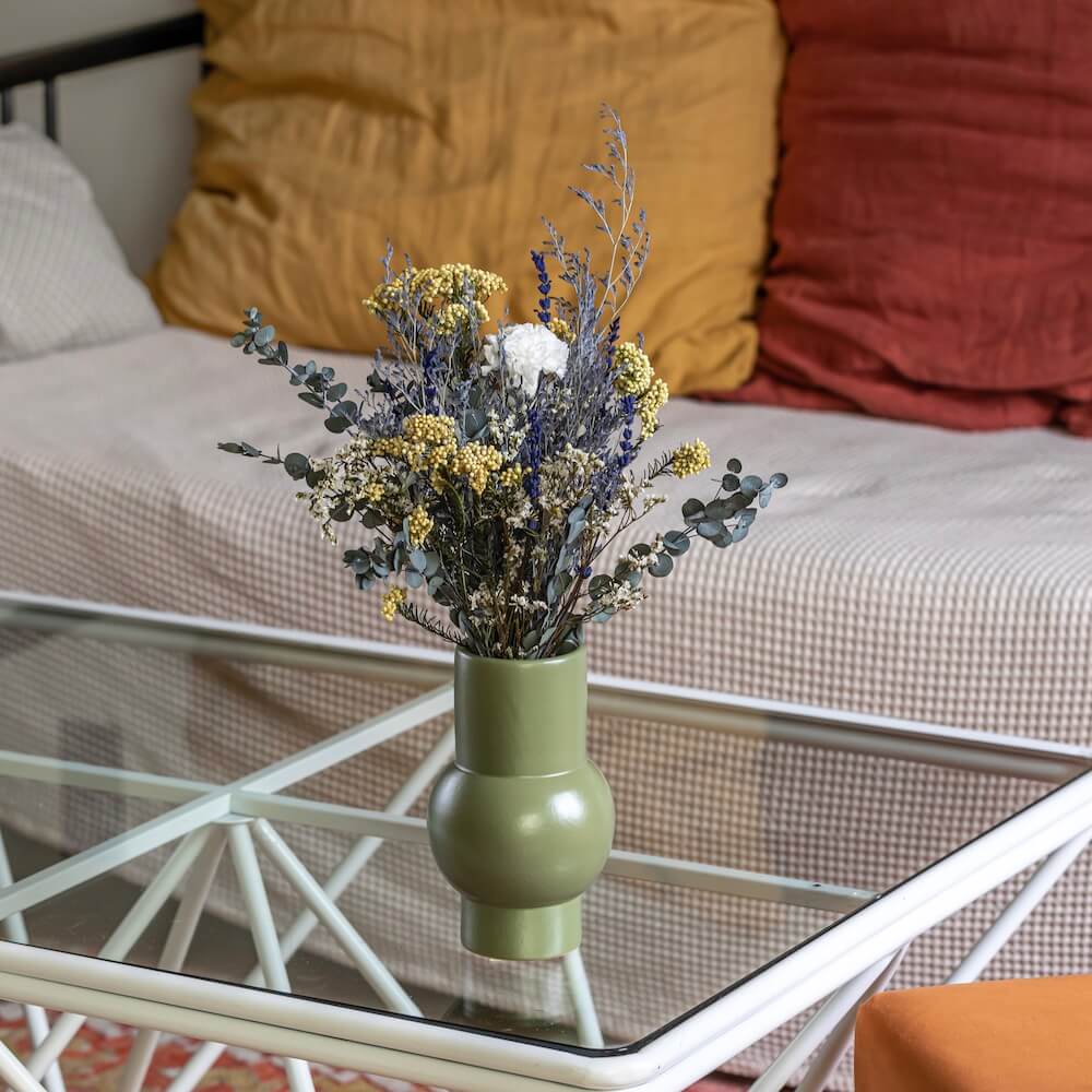 Flowrette Lindo Vert vase terre cuite vert kaki