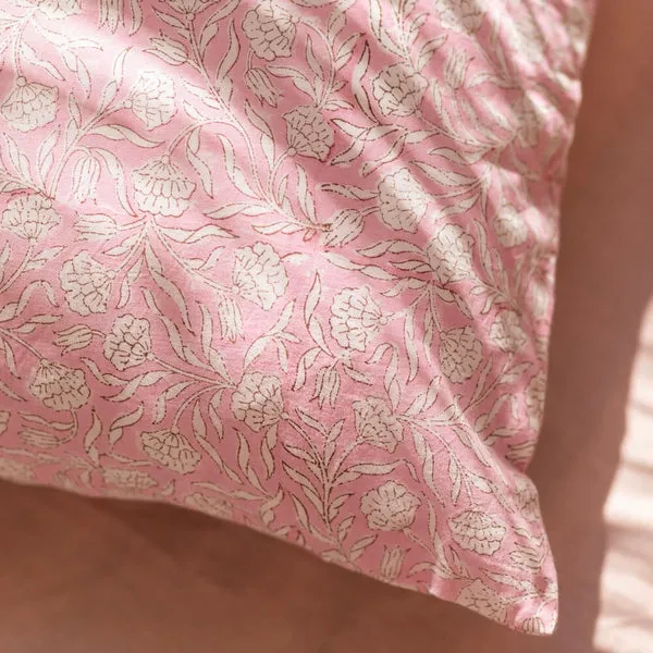 Flowrette Décoration Gaya housse coussin rose indien