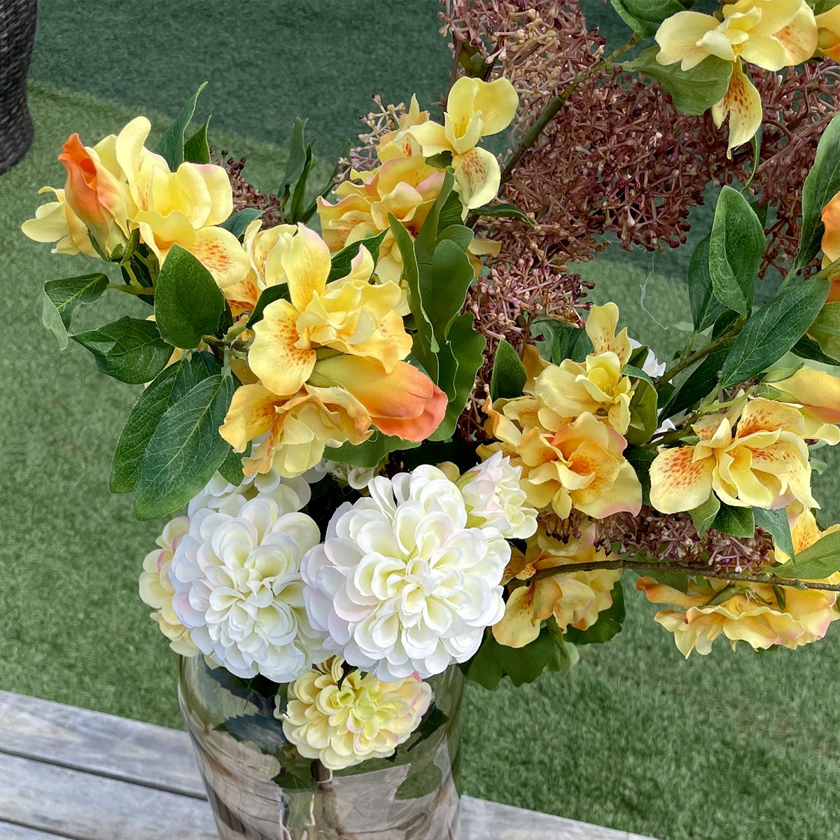 Sia Home Dahlia Andreas 67 cm fleur artificielle jaune
