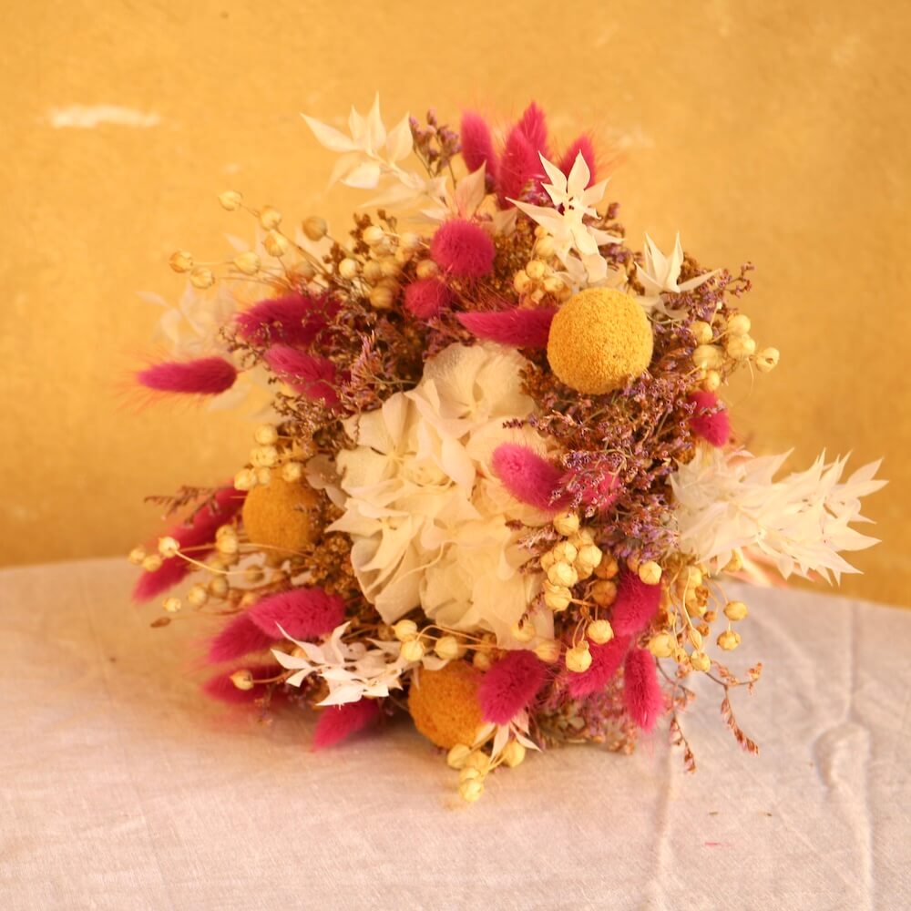 Flowrette Arthur bouquet fleurs séchées M hortensia