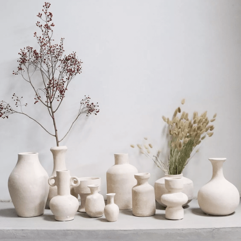 Flowrette Vases vase Jalor papier mâché 20x20x27cm fleurs séchées