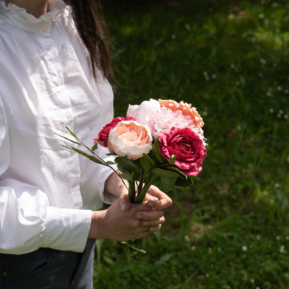 Flowrette Klee Bouquet fleurs en papier rose fuchsia éternel