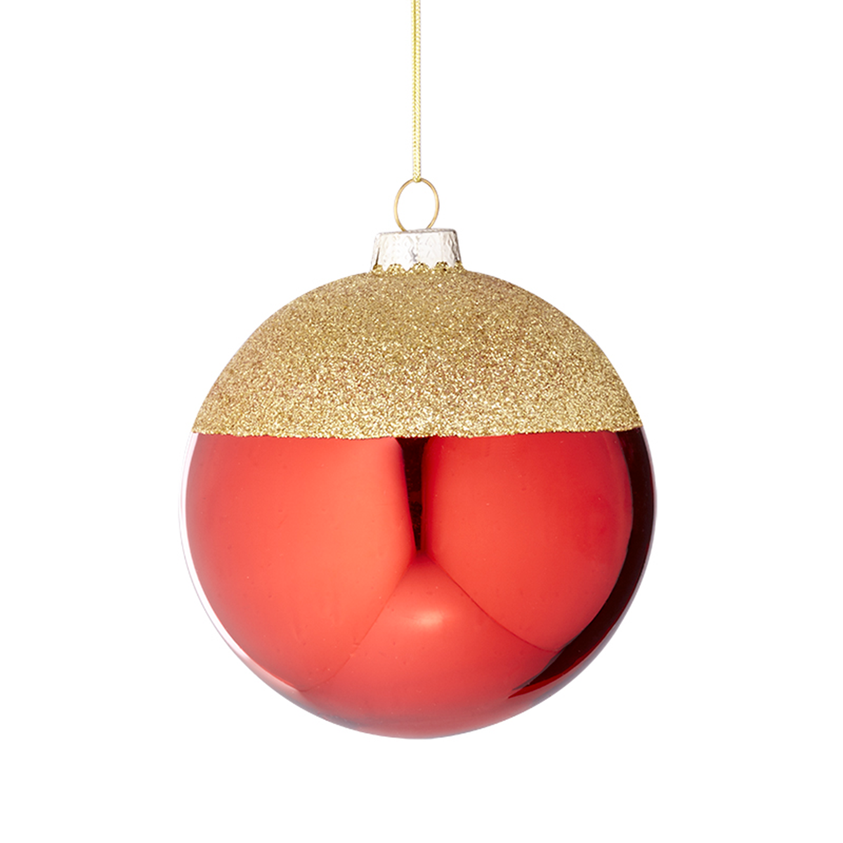 Sia Home Boule de Noël bicolore verre 10 cm vert doré