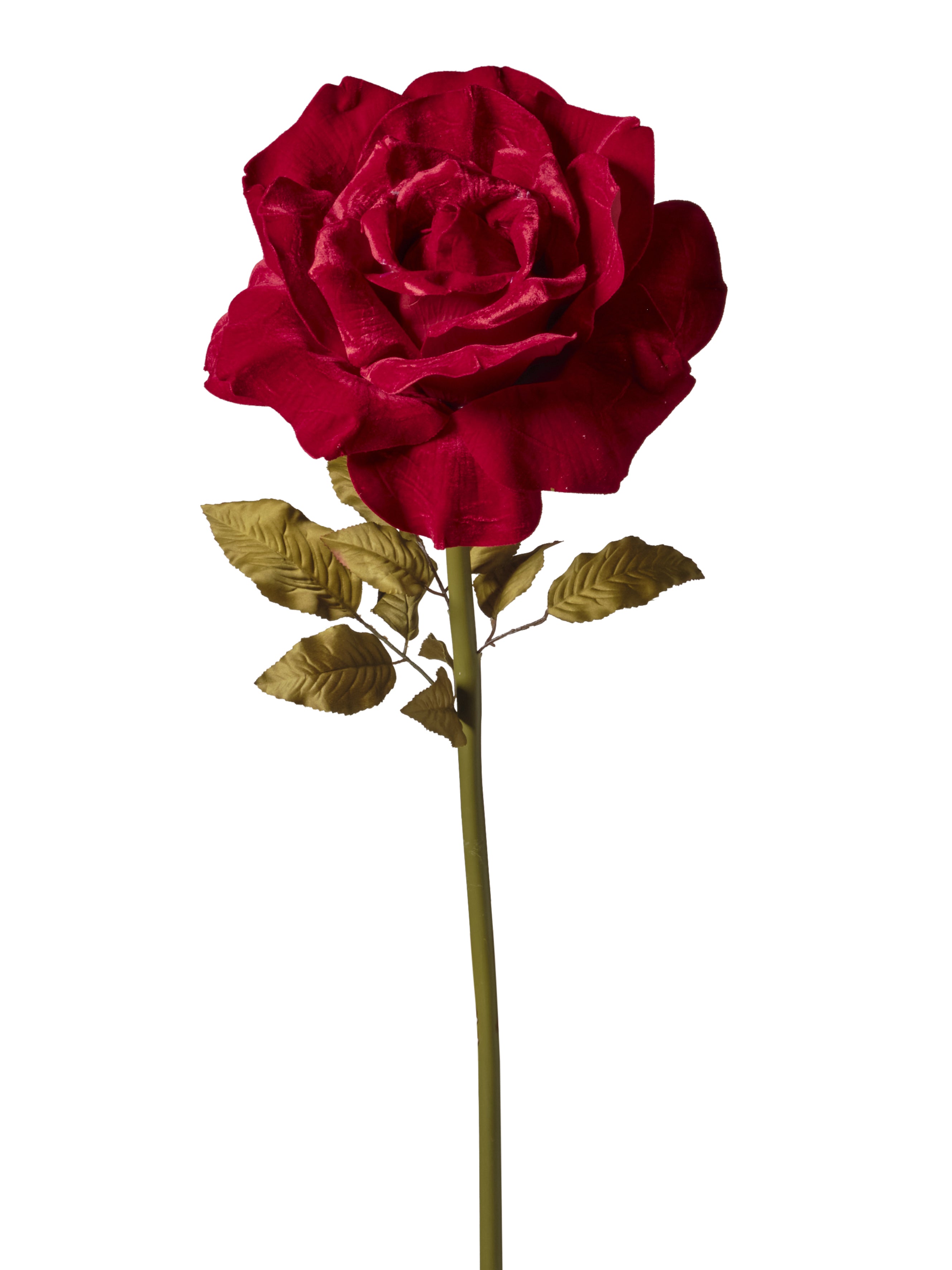 Feuillazur Rungis Rose velours rouge fleur artificielle 116 cm