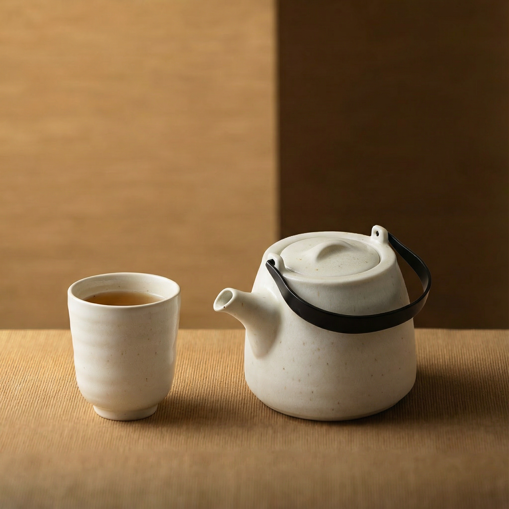 Sia Home Kyoto service à thé grès beige vert 5 pièces