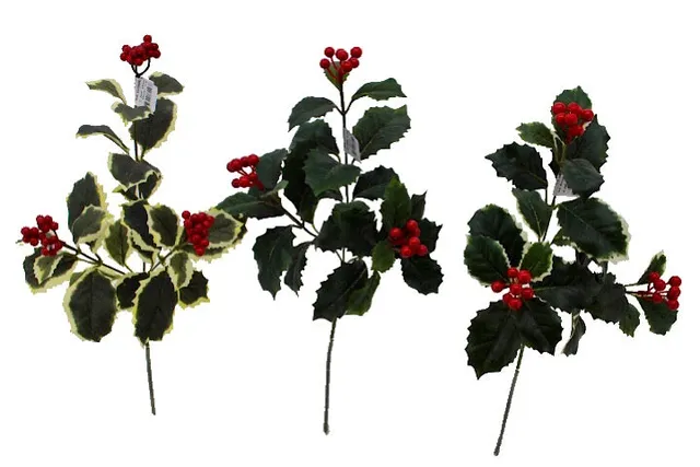 Feuillazur Rungis Branche berry feuillage artificiel rouge vert 61cm